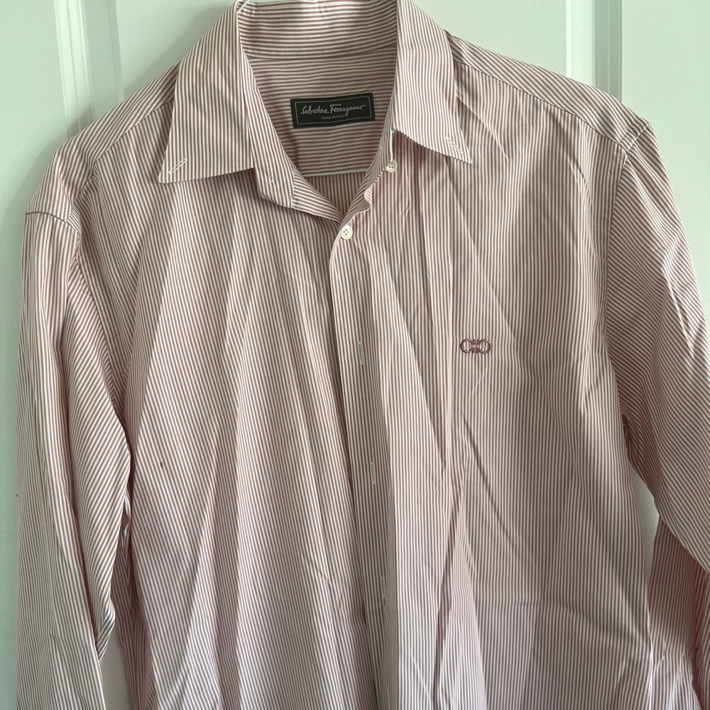 Pink Ferragamo Button down. Mens L